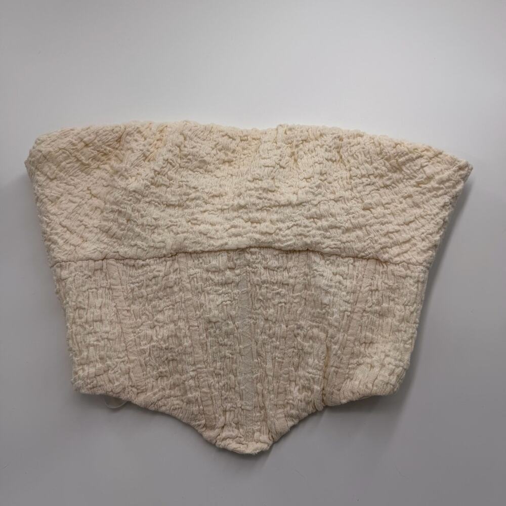 Princess Polly Corset Textured Top Women’s Sleeveless Cream White Size 6 Crop
